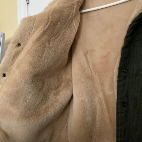 Sherpa Lined Green Corduroy Jacket - Picture 5 of 6